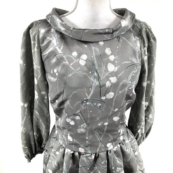 Roberta Scarpa Italy Grey Satin Gown Sz 6 NWT $550 - Picture 2 of 9